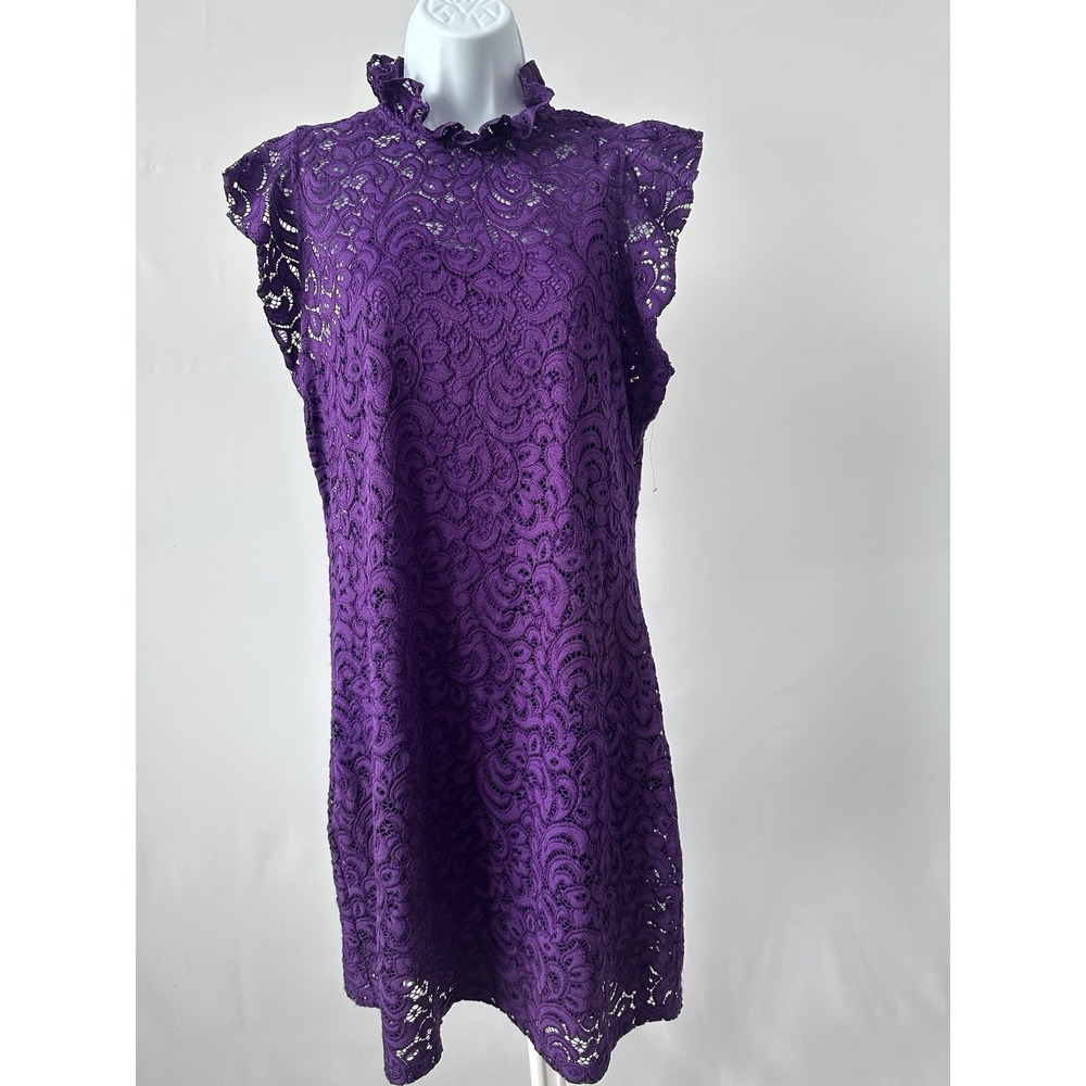 NWT ALEXIA ADMOR, Purple Battenberg Dress, Sz: XL (b10)
